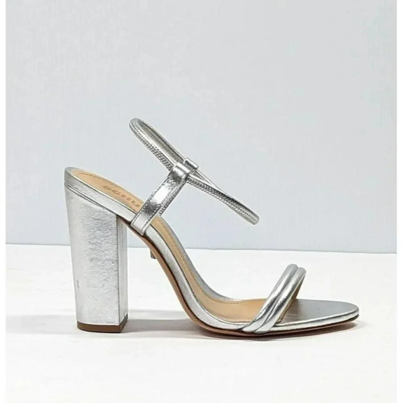 Schutz Women's Pincesa Silver Metallic High-Heel Sandals Size 7.5 B (MSRP $170) - Picture 3 of 12